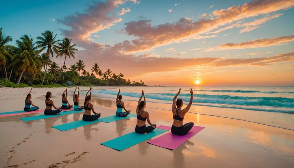 beachfront yoga in cancun